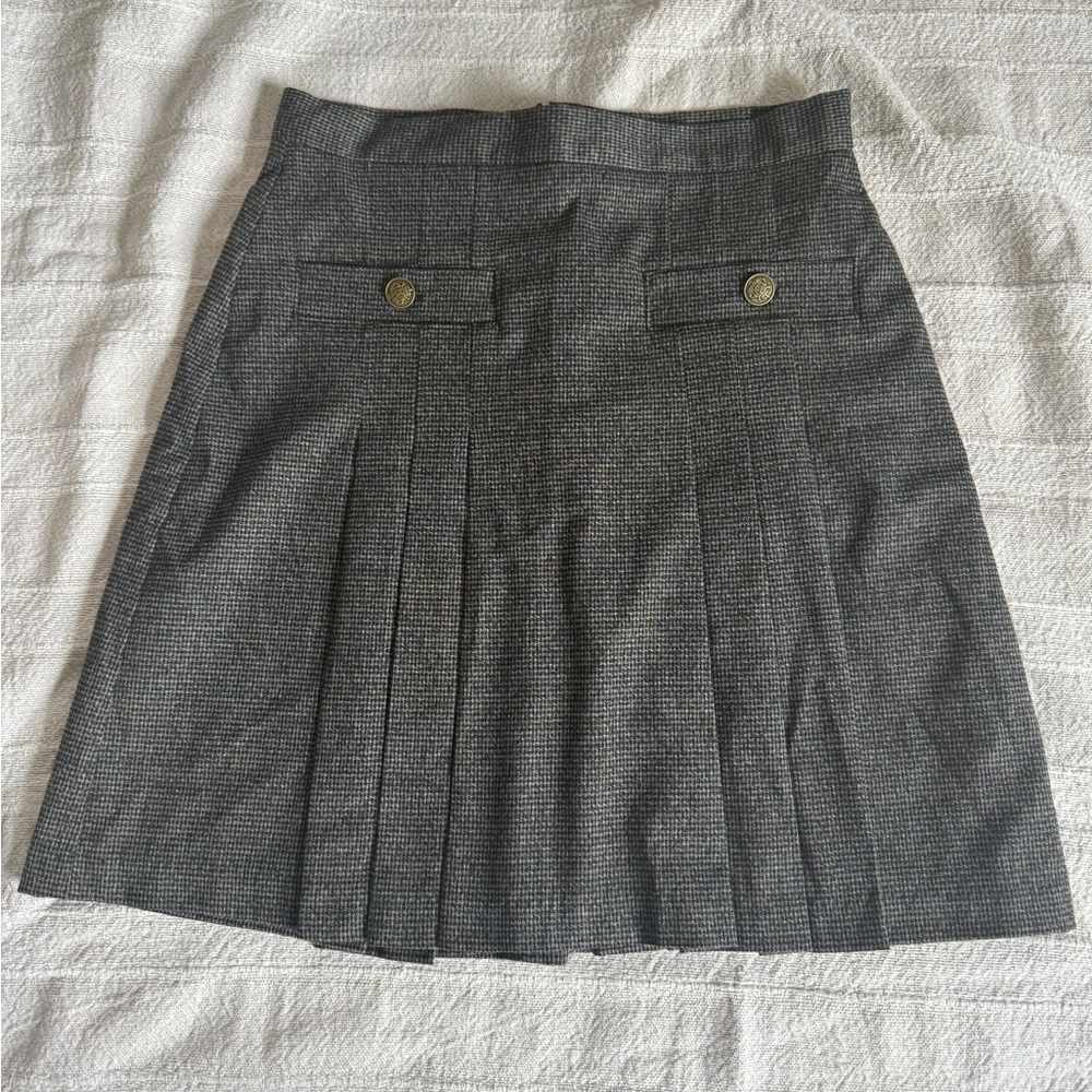 LOFT Gray Mini Skater Skirt